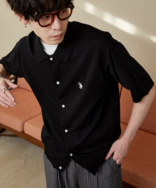 U.S. POLO ASSN.(ユーエスポロアッスン)の「U.S. POLO ASSN. × PUBLUX/ユーエスポロアッスン <接触冷感>別注 ポロ サマーニット カーディガン 限定展開(カーディガン/ボレロ・メンズ・ネイビー/ブラウン/ブラック/グレー/チャコールグレー・SMALL/MEDIUM/LARGE)」の8枚目の写真