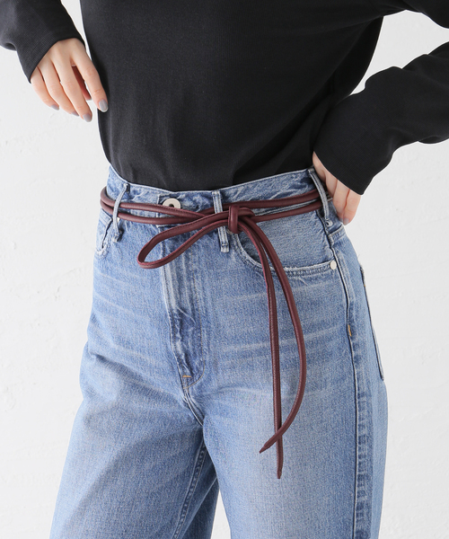 VERMEIL par iena(ヴェルメイユパーイエナ)の「GIANI BELTS ジャンニ ベルト LambSkin Belts CINTURA FILO(ベルト・レディース・ブラック/レッド・FREE)」の9枚目の写真