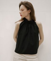 320SHOWROOM（320ショールーム）の「Shirring Halter Neck Back Button Blouse Black（シャツ/ブラウス）」