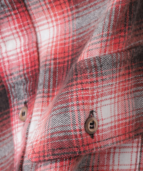 F-LAGSTUF-F（フラグスタフ）の「F-LAGSTUF-F/フラグスタフ SUNFADE L/S NEL SHIRT（シャツ/ブラウス・メンズ・レッド/ブラック・LARGE）」の7枚目の写真