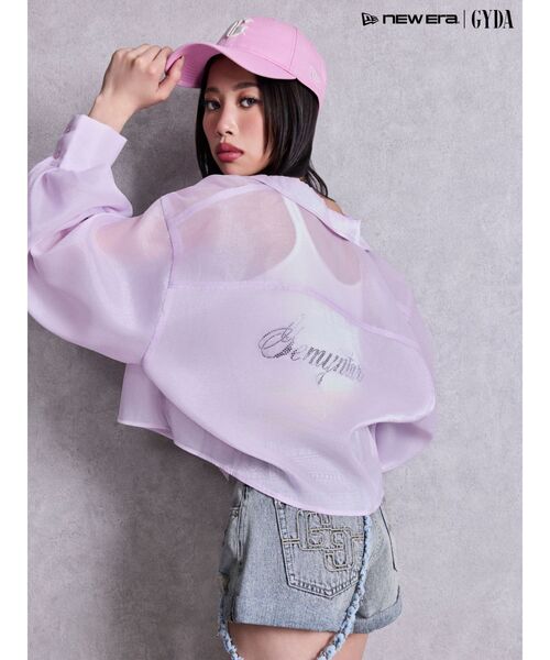 GYDA（ジェイダ）の「Gemyntar bijou SHEERシャツ（シャツ/ブラウス・レディース・ブラック/パープル/オフホワイト・FREE）」の4枚目の写真