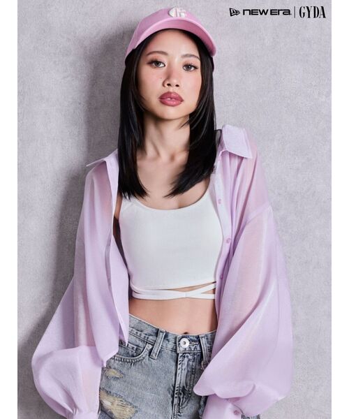GYDA（ジェイダ）の「Gemyntar bijou SHEERシャツ（シャツ/ブラウス・レディース・ブラック/パープル/オフホワイト・FREE）」の5枚目の写真