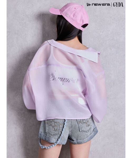 GYDA（ジェイダ）の「Gemyntar bijou SHEERシャツ（シャツ/ブラウス・レディース・ブラック/パープル/オフホワイト・FREE）」の6枚目の写真