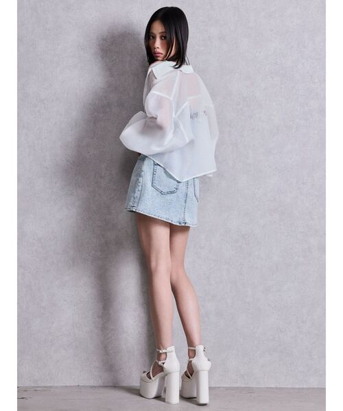 GYDA（ジェイダ）の「Gemyntar bijou SHEERシャツ（シャツ/ブラウス・レディース・ブラック/パープル/オフホワイト・FREE）」の16枚目の写真