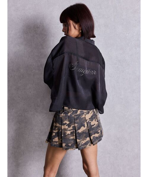 GYDA（ジェイダ）の「Gemyntar bijou SHEERシャツ（シャツ/ブラウス・レディース・ブラック/パープル/オフホワイト・FREE）」の18枚目の写真