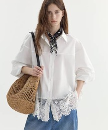 Fano Studios | レースデザイン ドロップショルダー デザインシャツ FX26S136【Fano Studios】【2026SS】(シャツ/ブラウス)