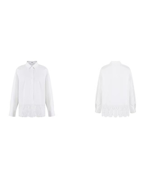 Fano Studios（ファノ ストゥディオズ）の「レースデザイン ドロップショルダー デザインシャツ FX26S136【Fano Studios】【2026SS】（シャツ/ブラウス・レディース・ホワイト・FREE）」の11枚目の写真