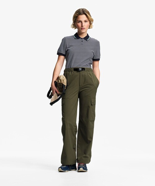 AIGLE(エーグル)の「UVカット ストライプ 半袖ポロシャツ(ポロシャツ・レディース・イエロー/ダークネイビー・L/M/S)」の15枚目の写真