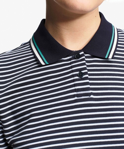 AIGLE(エーグル)の「UVカット ストライプ 半袖ポロシャツ(ポロシャツ・レディース・イエロー/ダークネイビー・L/M/S)」の13枚目の写真