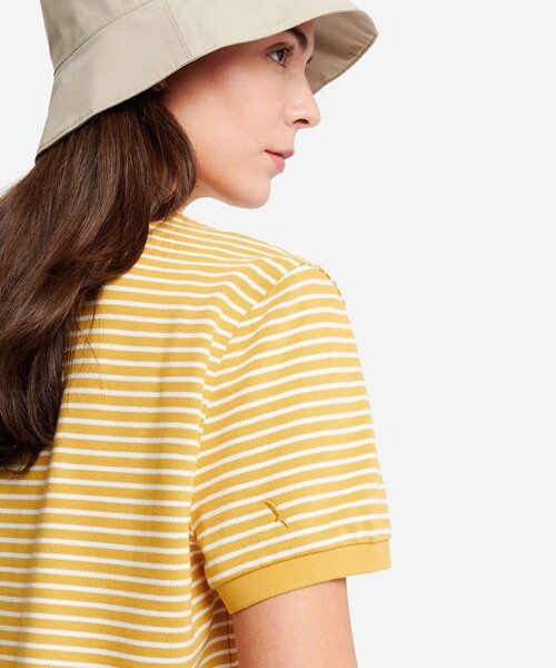 AIGLE(エーグル)の「UVカット ストライプ 半袖ポロシャツ(ポロシャツ・レディース・イエロー/ダークネイビー・L/M/S)」の9枚目の写真