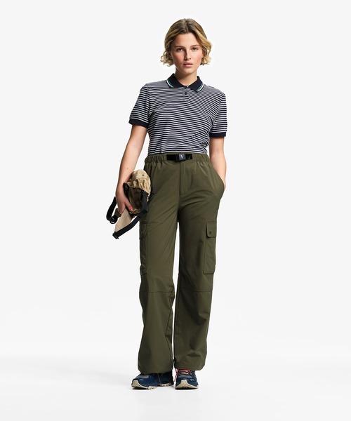 AIGLE(エーグル)の「UVカット ストライプ 半袖ポロシャツ(ポロシャツ・レディース・イエロー/ダークネイビー・L/M/S)」の3枚目の写真