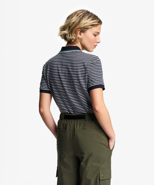 AIGLE(エーグル)の「UVカット ストライプ 半袖ポロシャツ(ポロシャツ・レディース・イエロー/ダークネイビー・L/M/S)」の6枚目の写真