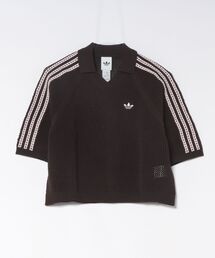 adidas(�A�f�B�_�X)��ADIDAS �A�f�B�_�X W KNIT CROCHET SS POLO �V���[�g�X���[�u KE0198 AURORACOFFEE(T�V���c/�J�b�g�\�[)