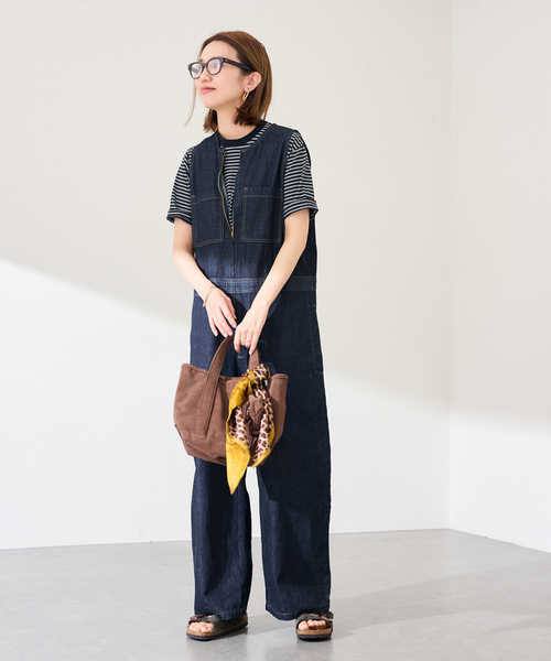 FRAMeWORK（フレームワーク）の「≪追加≫WHITE FIELD ノースリーブオールインワン（つなぎ/オールインワン・レディース・ネイビー・38/36）」の20枚目の写真