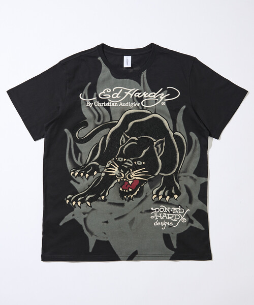 Ed Hardy  エドハーディ サマーニット 限定展開 Ed Hardy/エドハーディ BLK RHINESTONE-ED HARDY SS TEE（T