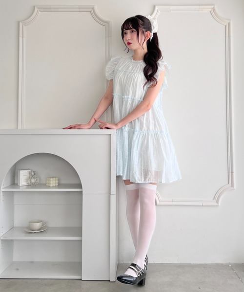 Loueme(ルエム)の「シアードットフェアリーワンピース(ワンピース・レディース・ライトブルー/ホワイト/ライトグリーン/ピンク・FREE)」の12枚目の写真