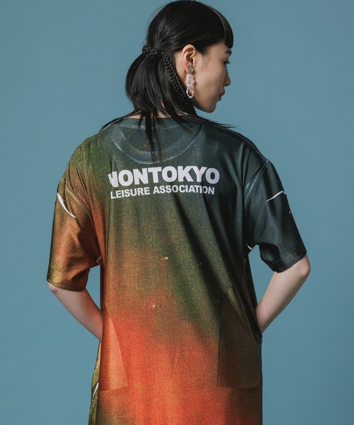 NON TOKYO(ノントーキョー)の「DIRECT PRINT T-OP(ワンピース・レディース・ブルー系/グリーン×オレンジ・1/2)」の5枚目の写真