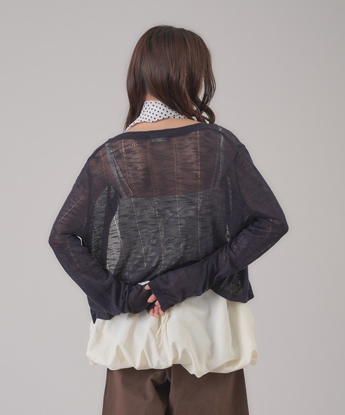 apres jour mignon(アプレジュールミニョン)の「バックレースアップバルーンキャミ(チュニック・レディース・オフホワイト/ブラック系その他/ブラウン系その他/ブルー系その他/ブラック・フリー/LARGE)」の7枚目の写真