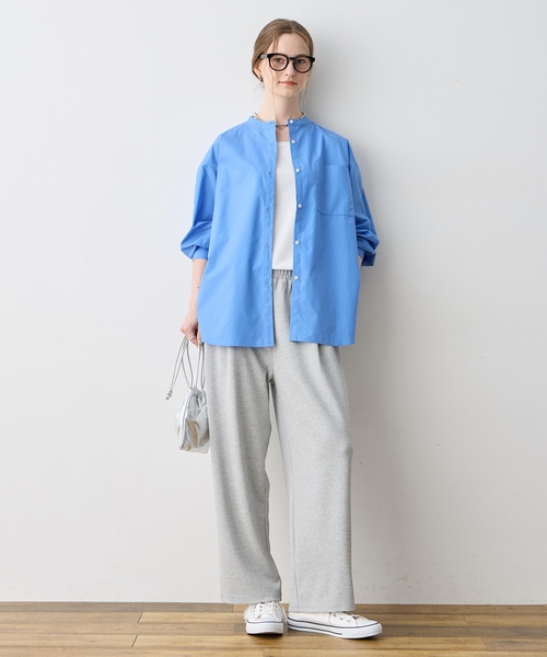 LE SOUK HOLIDAY（ルスークホリデー）の「バンドカラーポケットシャツ（シャツ/ブラウス・レディース・オフホワイト/ブルー・M/L）」の14枚目の写真