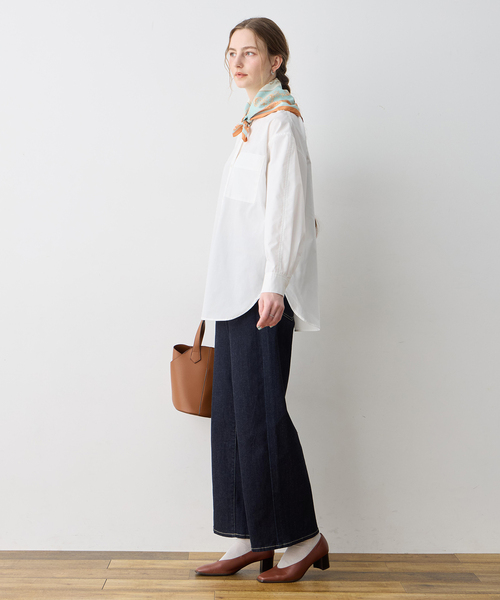 LE SOUK HOLIDAY（ルスークホリデー）の「バンドカラーポケットシャツ（シャツ/ブラウス・レディース・オフホワイト/ブルー・M/L）」の11枚目の写真