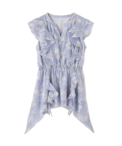 JILL by JILL STUART(ジルバイジルスチュアート)の「シアーオパールラッフルブラウス(シャツ/ブラウス・レディース・ブルー/ホワイト・FREE)」の12枚目の写真
