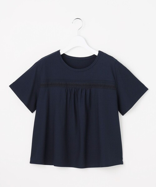 J.PRESS(ジェイプレス)の「【一枚で着映え】ツイスティロ クルーネック カットソー(Tシャツ/カットソー・レディース・ネイビー系/ホワイト系/ベージュ系/ライトグリーン系・MEDIUM/LARGE)」の4枚目の写真