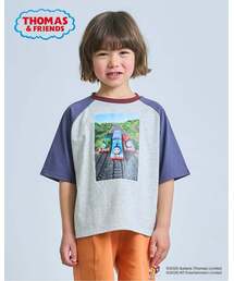 b・ROOM（ビールーム）の「【きかんしゃトーマス】ラグラン半袖Tシャツ（Tシャツ/カットソー）」