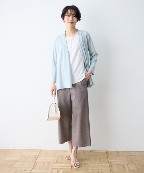 DECOY SINCE 1981(デコイシンスイチキュウハチイチ)の「ストレッチワイドパンツ【接触冷感・ウォッシャブル・後ろウエストゴム・大きいサイズあり】(その他パンツ・レディース・グレー/ブラック/ブラウン/モカ/ネイビー・61/64/67/76/70/80)」の19枚目の写真