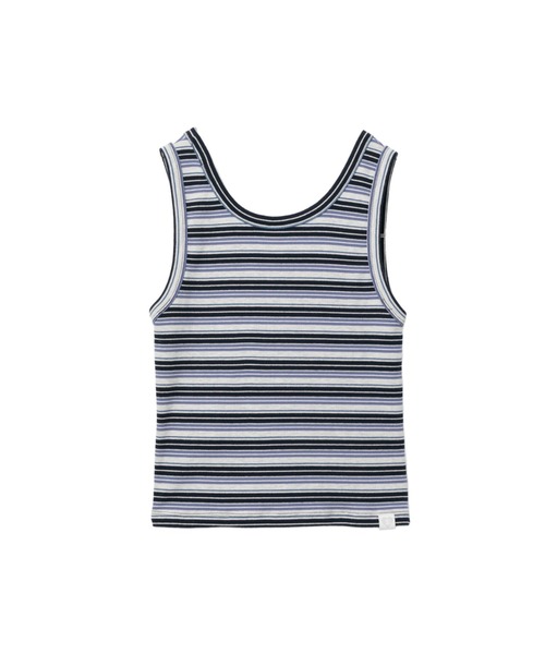 A BATHING APE（アベイシングエイプ）の「APEE EMBROIDERY STRIPE TANK TOP #2（タンクトップ・レディース・ブルー・SMALL/X-SMALL）」の2枚目の写真