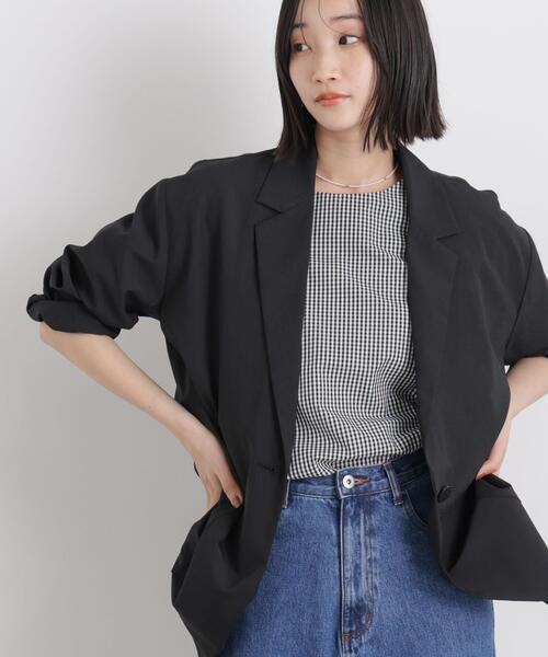 ジャケット・アウター NANO UNIVERSE SWING TOP JACKET ソフトシアーシングルジャケット(セットアップ可)（テーラード