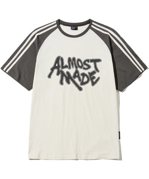 ELIMENO(エリメノ)の「EL メイド ラグランライン 半袖Tシャツ 5カラー(Tシャツ/カットソー・メンズ・バーガンディー/チャコール/ネイビー/ブラック/チャコールグレー×ブラック・1/2/3/4/5/6)」の3枚目の写真