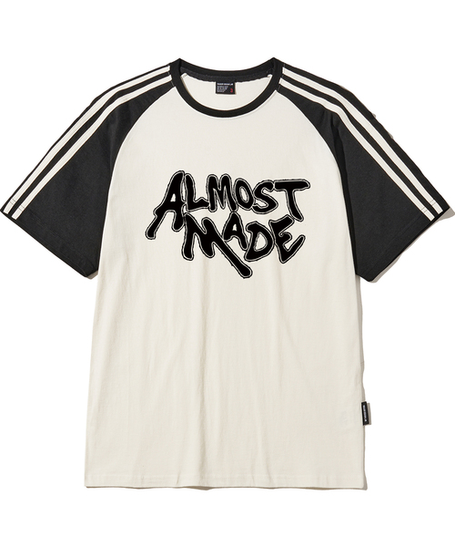 ELIMENO(エリメノ)の「EL メイド ラグランライン 半袖Tシャツ 5カラー(Tシャツ/カットソー・メンズ・バーガンディー/チャコール/ネイビー/ブラック/チャコールグレー×ブラック・1/2/3/4/5/6)」の1枚目の写真