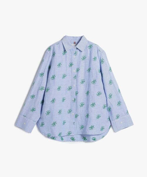 TOMMY HILFIGER(トミーヒルフィガー)の「スイムショップリネンイージーフィットオールオーバーシャツ(シャツ/ブラウス・レディース・ブルー・XX-SMALL/X-SMALL)」の6枚目の写真