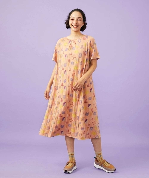 Jocomomola(ホコモモラ)の「Sala de baile ブークレジャカードワンピース(ワンピース・レディース・ブラック/オレンジ・40)」の10枚目の写真