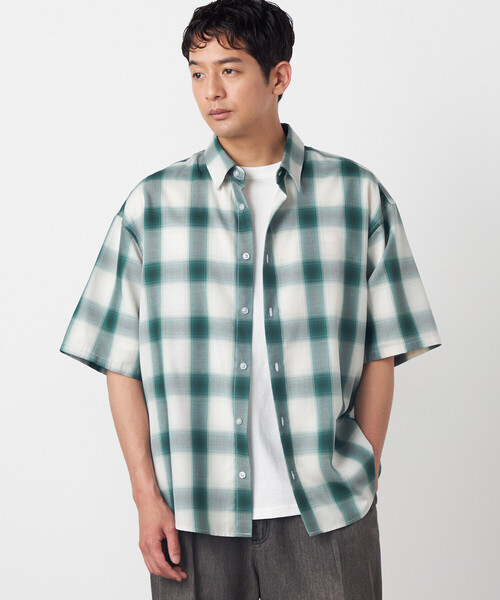 Purple&Yellow(パープルアンドイエロー)の「オンブレーチェックシャツ(シャツ/ブラウス・メンズ・ブラック/グリーン・LARGE/MEDIUM/SMALL)」の5枚目の写真