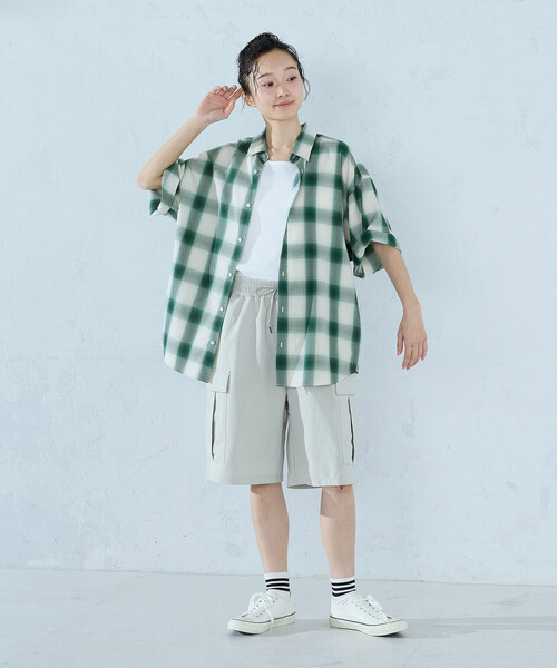 Purple&Yellow(パープルアンドイエロー)の「オンブレーチェックシャツ(シャツ/ブラウス・メンズ・ブラック/グリーン・LARGE/MEDIUM/SMALL)」の10枚目の写真