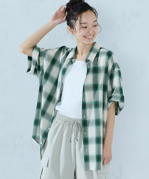 Purple&Yellow(パープルアンドイエロー)の「オンブレーチェックシャツ(シャツ/ブラウス・メンズ・ブラック/グリーン・LARGE/MEDIUM/SMALL)」の13枚目の写真