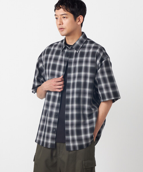 Purple&Yellow(パープルアンドイエロー)の「オンブレーチェックシャツ(シャツ/ブラウス・メンズ・ブラック/グリーン・LARGE/MEDIUM/SMALL)」の16枚目の写真