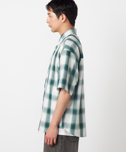 Purple&Yellow(パープルアンドイエロー)の「オンブレーチェックシャツ(シャツ/ブラウス・メンズ・ブラック/グリーン・LARGE/MEDIUM/SMALL)」の18枚目の写真