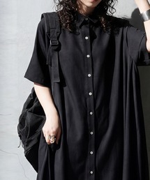 antiqua（アンティカ）の「リネン混 シャツワンピース（シャツワンピース）」