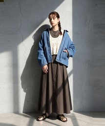 antiqua（アンティカ）の「リネン混 シャツワンピース（シャツワンピース）」