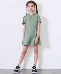 nexchic（ネクシック）の「ハーフジップ肩あきフードワンピース(110~150cm)（ワンピース）」