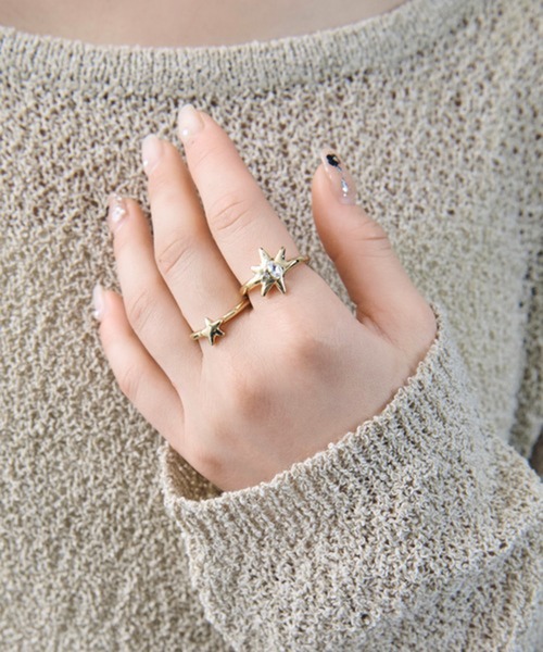 GOLDY（ゴールディ）の「【GOLDY】スター セットリング 5260402（リング・レディース・シルバー/ゴールド/シルバー×ゴールド・FREE）」の3枚目の写真