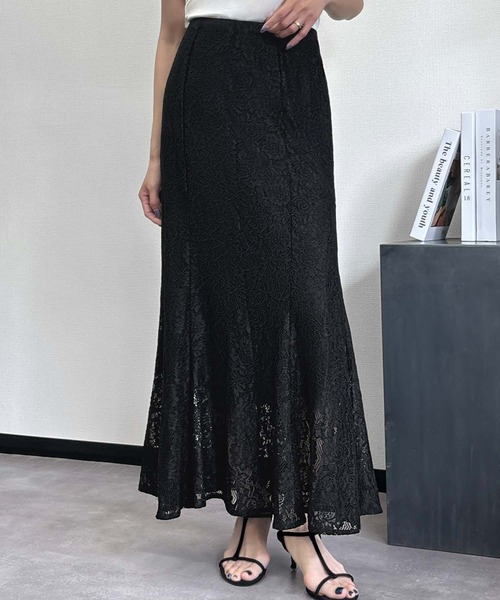 LOWO(ロワ)の「S~L展開 / 普段使いからパーティーまで。万能レーススカート(スカート・レディース・アイボリー/ブラック・S/M/L)」の6枚目の写真