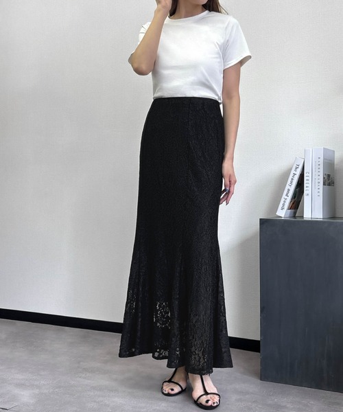 LOWO(ロワ)の「S~L展開 / 普段使いからパーティーまで。万能レーススカート(スカート・レディース・アイボリー/ブラック・S/M/L)」の7枚目の写真
