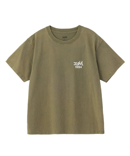 X-girl(エックスガール)の「FADED STENCIL LOGO S/S TEE(Tシャツ/カットソー・レディース・オフホワイト/オリーブ/ブラック・S/L/M)」の8枚目の写真
