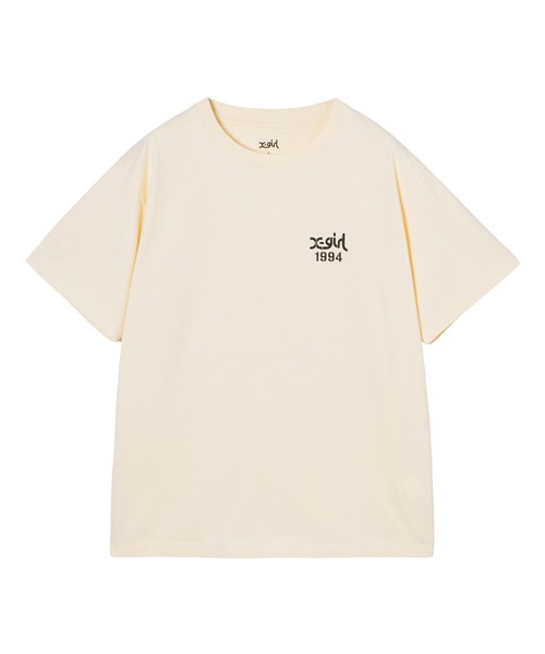 X-girl(エックスガール)の「FADED STENCIL LOGO S/S TEE(Tシャツ/カットソー・レディース・オフホワイト/オリーブ/ブラック・S/L/M)」の9枚目の写真