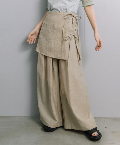 MARECHAL TERRE(マルシャルテル)の「ラップスカート+ワイドパンツ(その他パンツ・レディース・グレー系その他/ブラック/ベージュ/ホワイト系その他・MEDIUM)」の1枚目の写真
