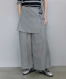 ラップスカート+ワイドパンツ