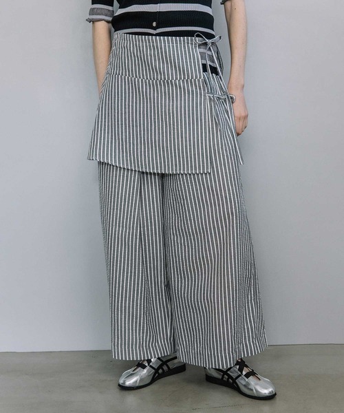 MARECHAL TERRE(マルシャルテル)の「ラップスカート+ワイドパンツ(その他パンツ・レディース・グレー系その他/ブラック/ベージュ/ホワイト系その他・MEDIUM)」の4枚目の写真